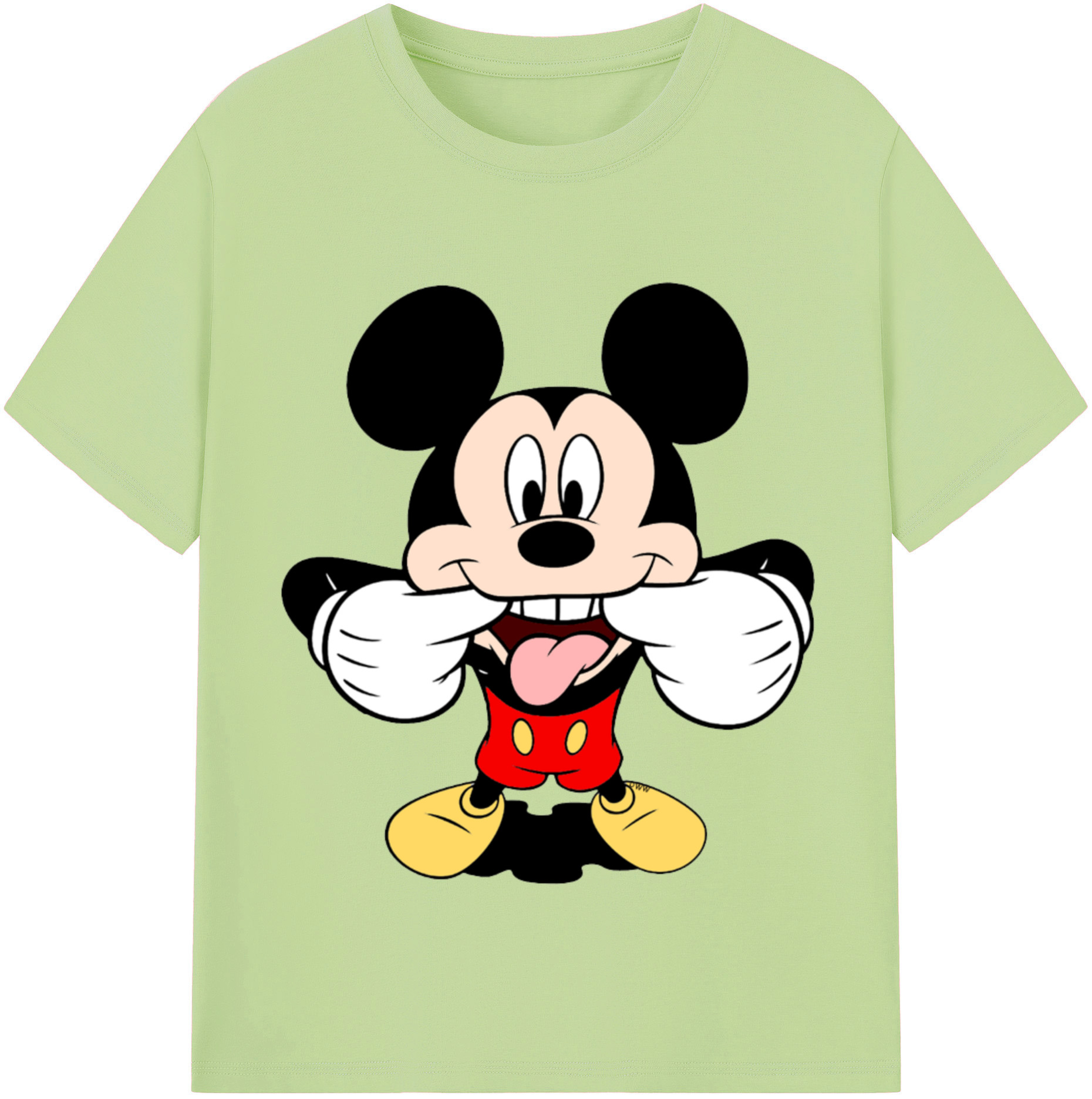 （画像用） ミッキーマウス Mickey Mouse 綿100％半袖Tシャツ（フロントプリント）